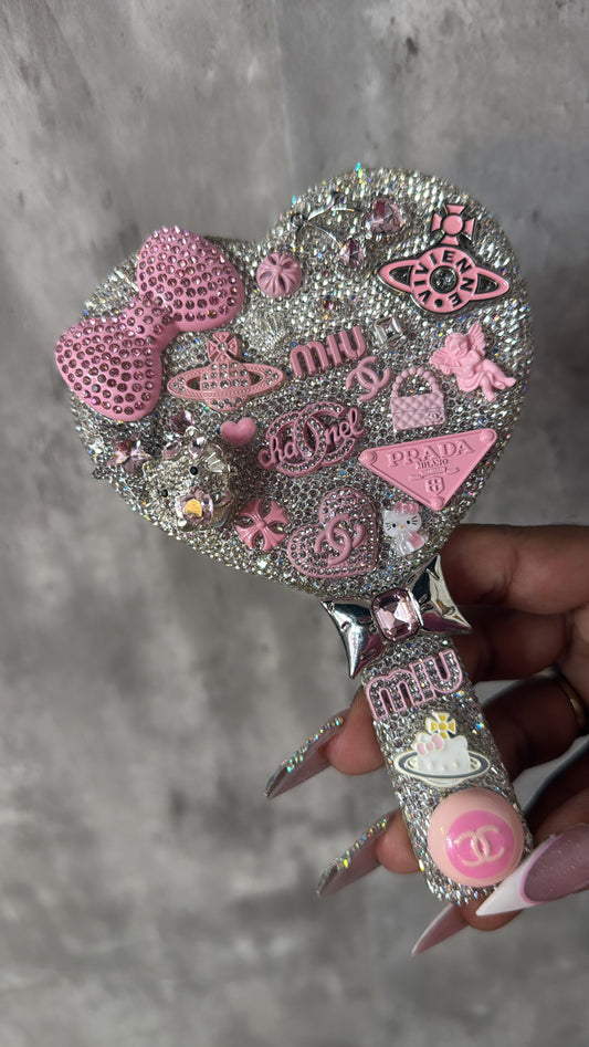 bling mini heart mirror